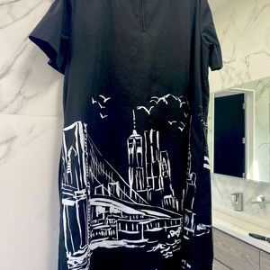 New York Scene painted dress
